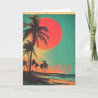 Festividades Cartão de Feriado de Praia da Palm Tree da Flórida