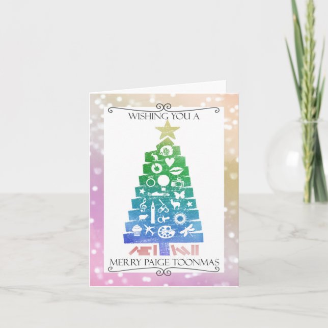 Festividades Cartão de Feriado de Toonmas de Paige feliz (Frente)