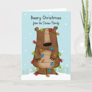 Festividades Cartão de Feriado de Urso Banido Beary Christmas