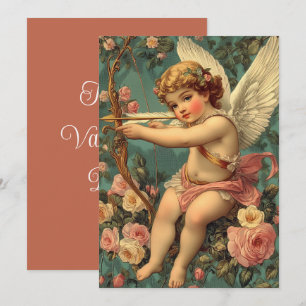Festividades Cartão de Feriado do Namorados Cupido Vintage