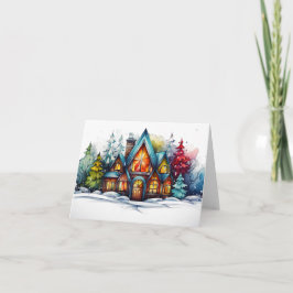 Festividades Cartão de Feriado Dobrado