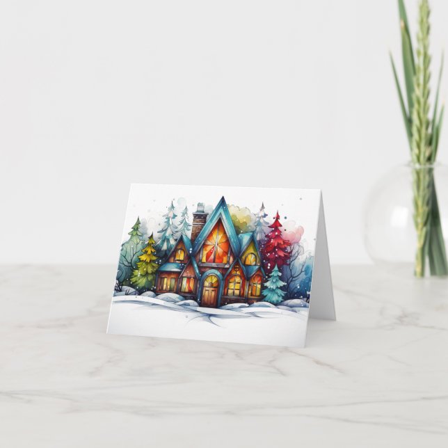 Festividades Cartão de Feriado Dobrado (Frente)