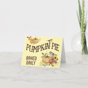 Festividades Cartão de Feriado Dobrado com SINAL PIE PUMPKIN