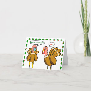 Festividades Cartão de Feriado Dobrado Corona Turkey