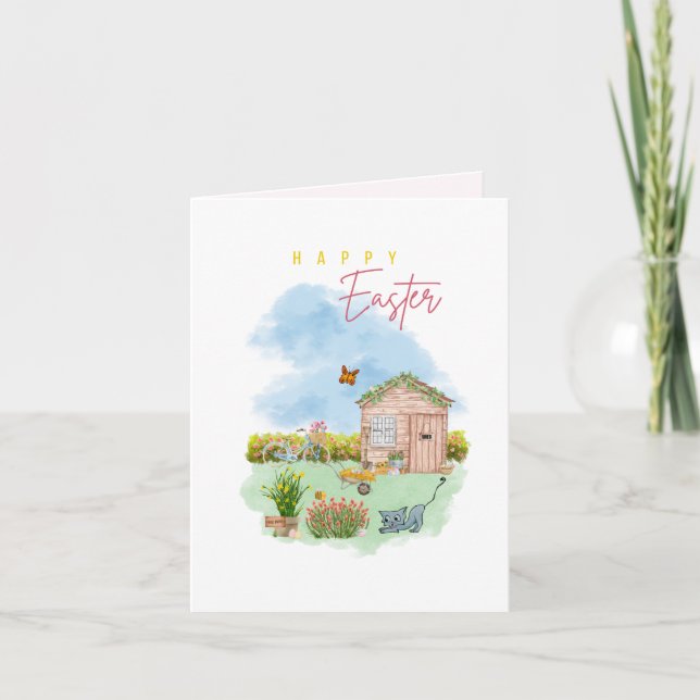 Festividades Cartão de Feriado Dobrado da páscoa (Frente)