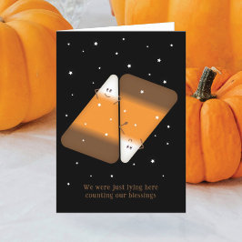 Festividades Cartão de Feriado Dobrado do Casal Candy Corn