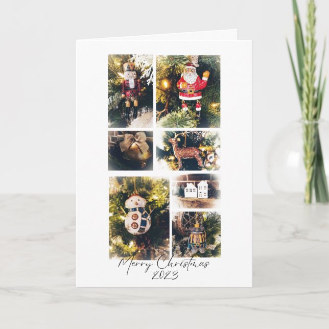 Festividades Cartão de Feriado Dobrado do enfeites de natal (Frente)