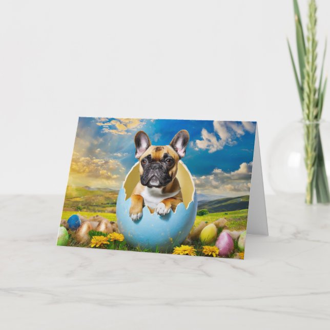 Festividades Cartão de Feriado Dobrado para Bulldog Francês (Frente)