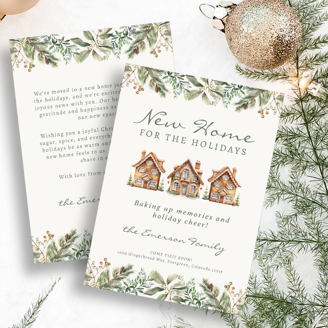 Festividades Cartão de Feriado Doméstico Gingerpão (Gingerbread Home Holiday Card
)