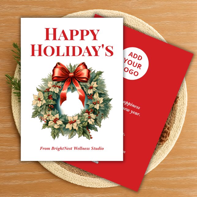 Festividades Cartão de Feriado Empresarial Elegante com Nome da (Criador carregado)