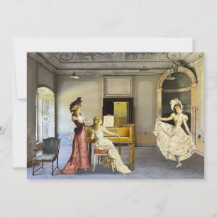 Festividades Cartão de Feriado Flat Moça Dançante