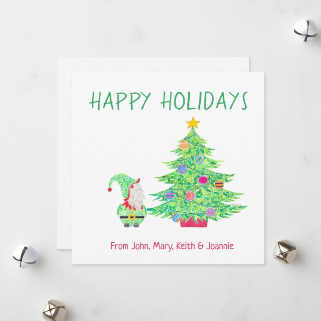 Festividades Cartão de Feriado Gnomo (Frente/Verso In Situ)