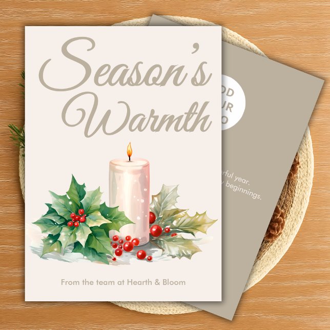 Festividades Cartão de Feriado Neutro Beige (Criador carregado)