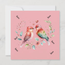 Festividades Cartão de feriado para aves de namorados bonitinha