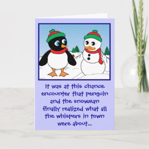 Festividades Cartão de Feriado 'Penguin n Snowman'