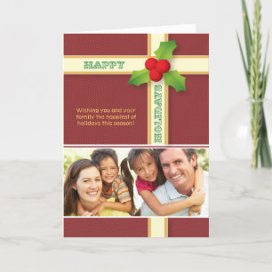 Festividades Cartão de Feriado Personalizado da Família de Pres