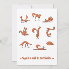 Festividades Cartão de Feriado Simples Cat Yoga