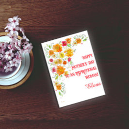 Festividades Cartão de feriado simples de jardim de mãe em aqua