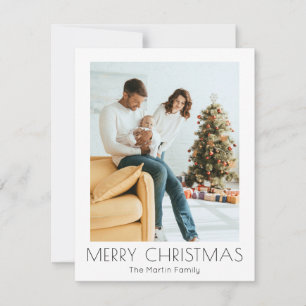 Festividades Cartão de Feriado Simples Mínimo de Foto de Natal