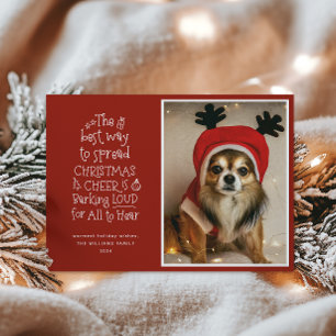 Festividades Cartão de Feriado Vermelho de Pet Cheto de Natal