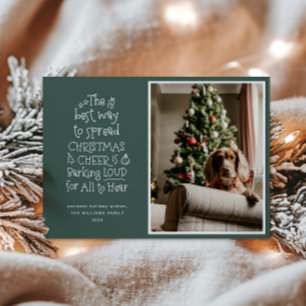 Festividades Cartão de Feriado Vermelho de Pet Cheto de Natal