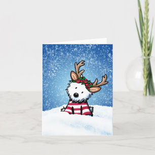 Festividades Cartão de Feriado Westie Reindeer