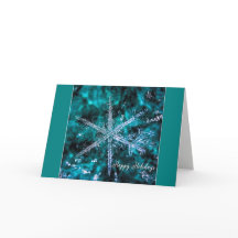 Cartão de Feriados Felizes de Foto Macro Floco de 