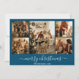 Festividades Cartão de Férias 5 Fotografias de Natal Azul