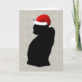 Festividades Cartão de Férias Black Cat e Snowflake