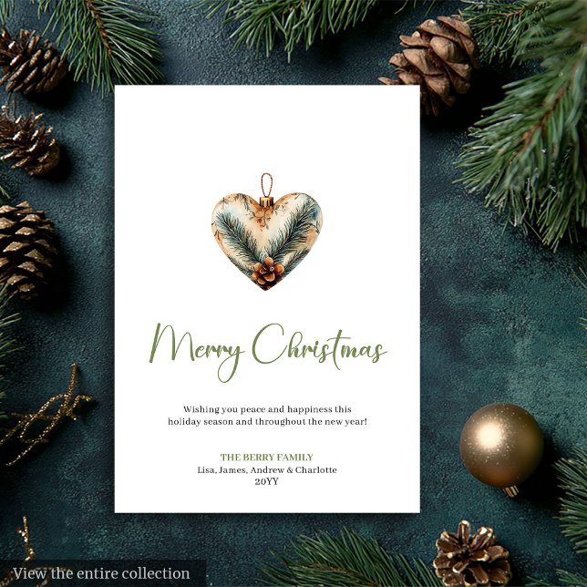 Festividades Cartão de Férias Botânico Rústico Boêmio Elegante (Stylish Bohemian Rustic Botanical Holiday Card)