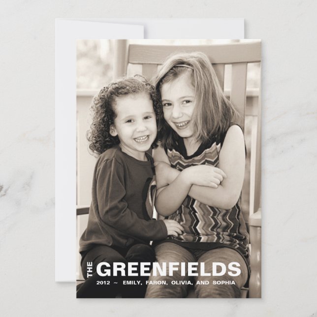 Festividades Cartão de Férias Branco e Vermelho Negrito (Frente)