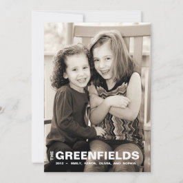 Festividades Cartão de Férias Branco e Vermelho Negrito