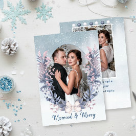 Festividades Cartão de Férias Casado e Feliz - Folhagem de Inve