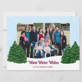 Festividades Cartão de Férias Cena de Inverno com Árvores Nevad