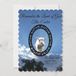 Festividades Cartão de Férias Chato de Cordeiro em Moldura Oval