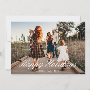 Festividades Cartão de Férias Clássico Elegante com Uma Foto