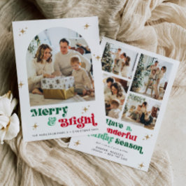 Festividades Cartão de Férias Colorido Boho de Natal