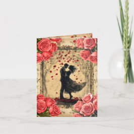 Festividades Cartão de Férias com Casal Dançando ao Estilo Anti