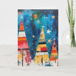 Festividades Cartão de Férias com Desenho Abstrato