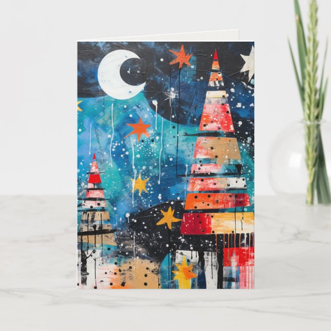 Festividades Cartão de férias com design abstrato (Frente)