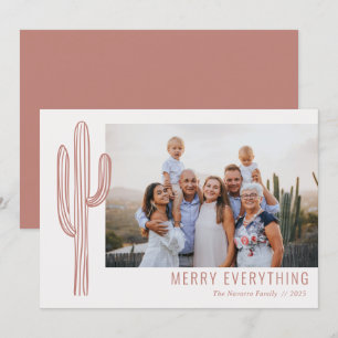 Festividades Cartão de Férias com Foto da Família Cacto do Dese