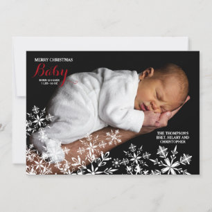 Festividades Cartão de Férias com Foto de Flocos de Neve Branco