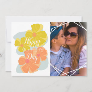 Festividades Cartão de Férias com Foto de Moldura de Flores do