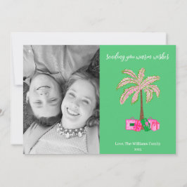 Festividades Cartão de Férias com Foto de Palmeira de Desejos A