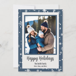 Festividades Cartão de Férias com Foto Personalizada Snowflake