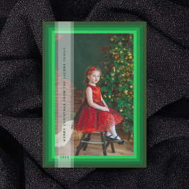 Festividades Cartão de Férias com Moldura Verde