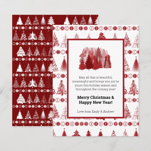 Festividades Cartão de Férias da Árvore de Natal do rico (Frente/Verso)