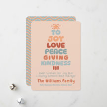 Cartão de Férias da Árvore de Paz Joy Love