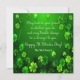 Festividades Cartão de Férias da Citação de St Patrick Sorte