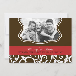 Festividades Cartão de Férias da Família Damask Felry Christ